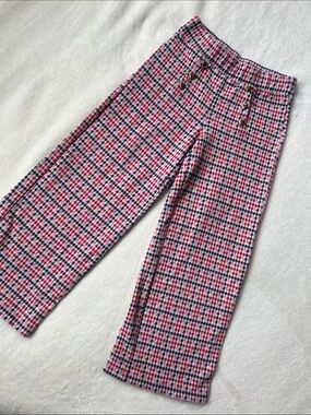Old Navy girls' Pink Plaid Knit Pull-On Flare Pants
